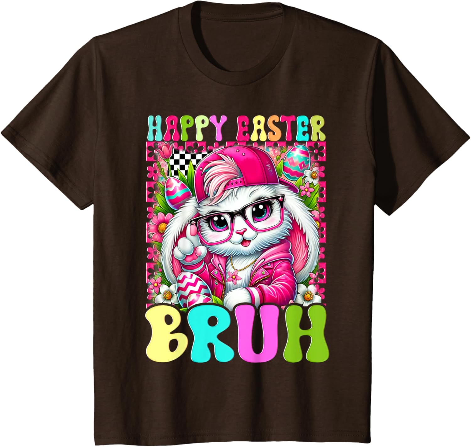 Happy Easter Bruh Funny Bunny Rabbit Easter T-Shirt