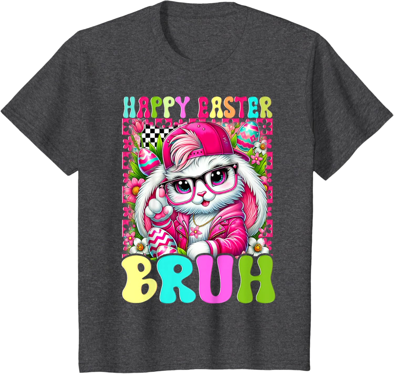 Happy Easter Bruh Funny Bunny Rabbit Easter T-Shirt