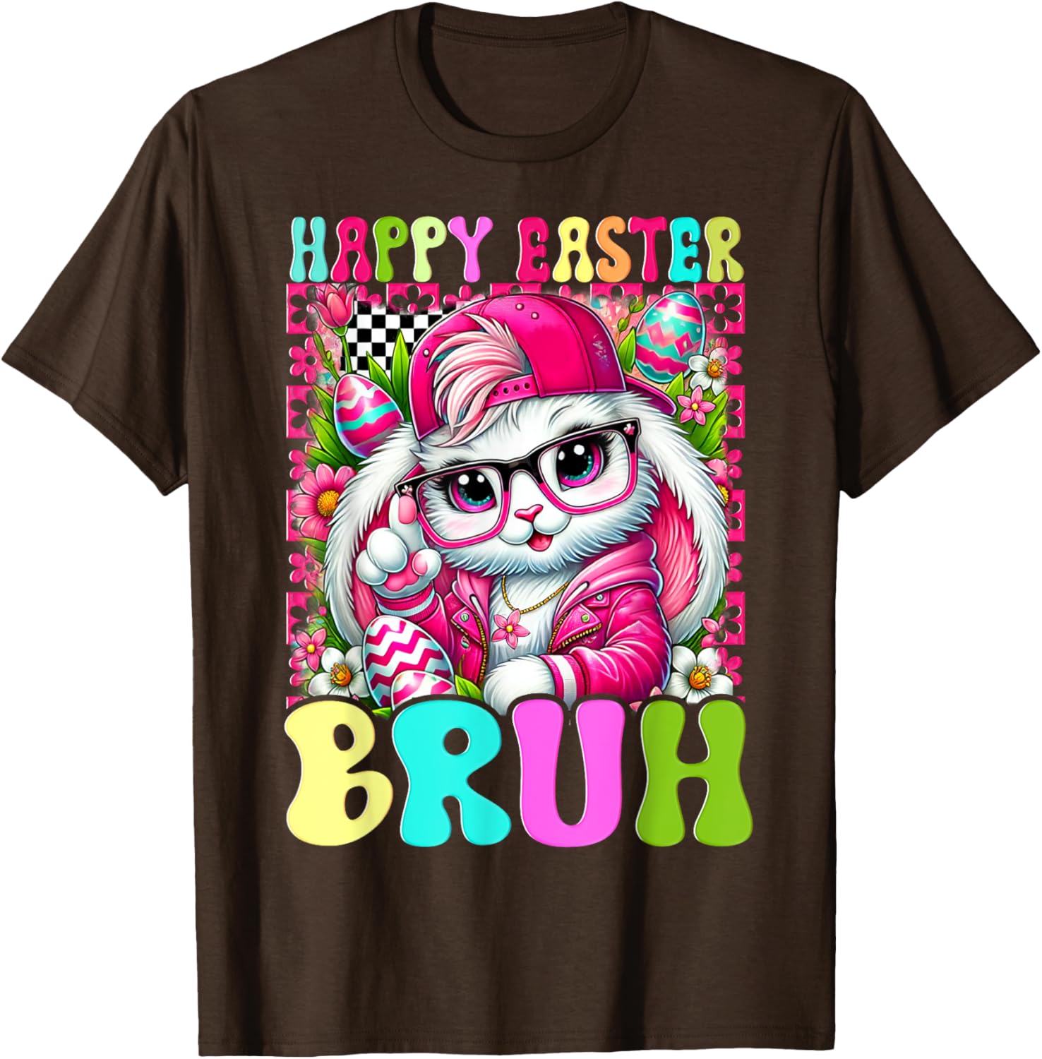 Happy Easter Bruh Funny Bunny Rabbit Easter T-Shirt