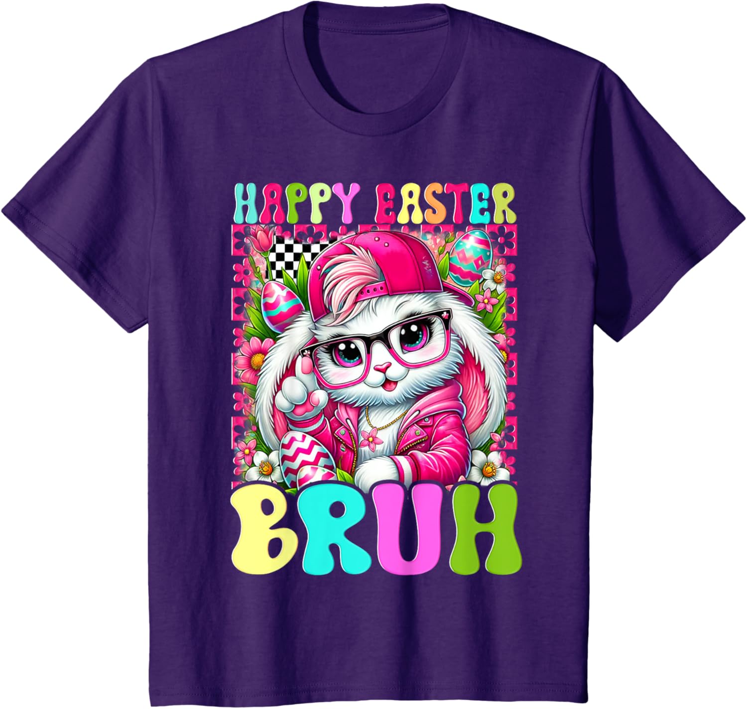 Happy Easter Bruh Funny Bunny Rabbit Easter T-Shirt