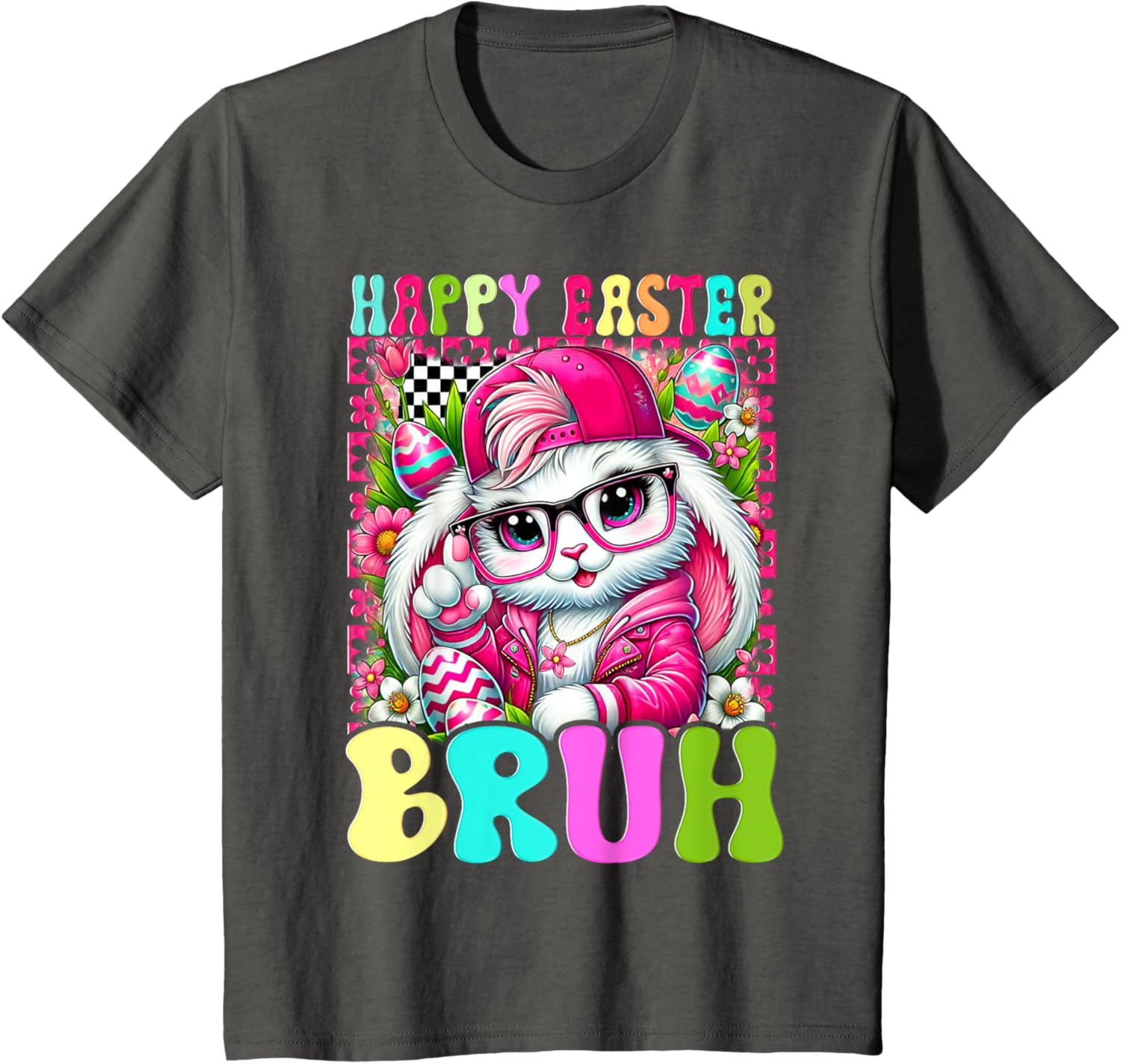 Happy Easter Bruh Funny Bunny Rabbit Easter T-Shirt