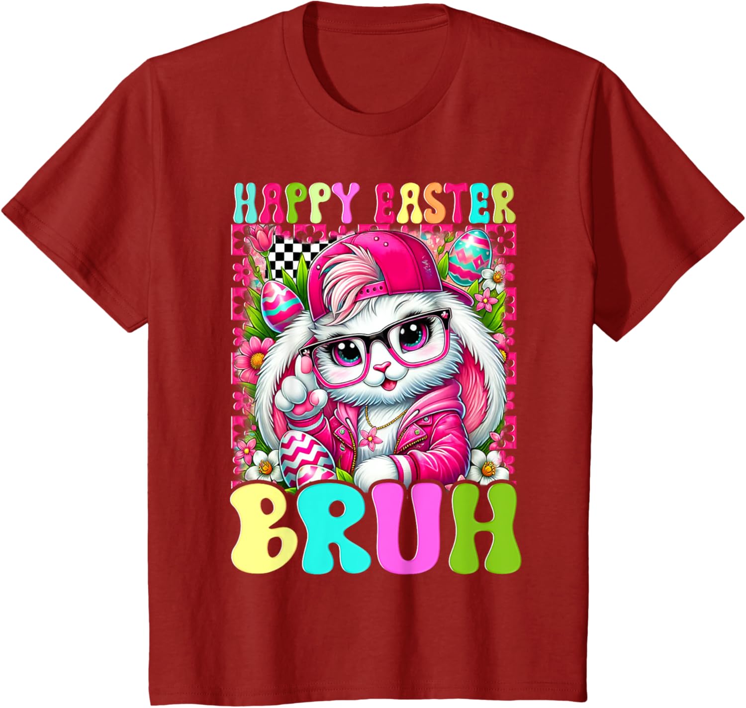 Happy Easter Bruh Funny Bunny Rabbit Easter T-Shirt