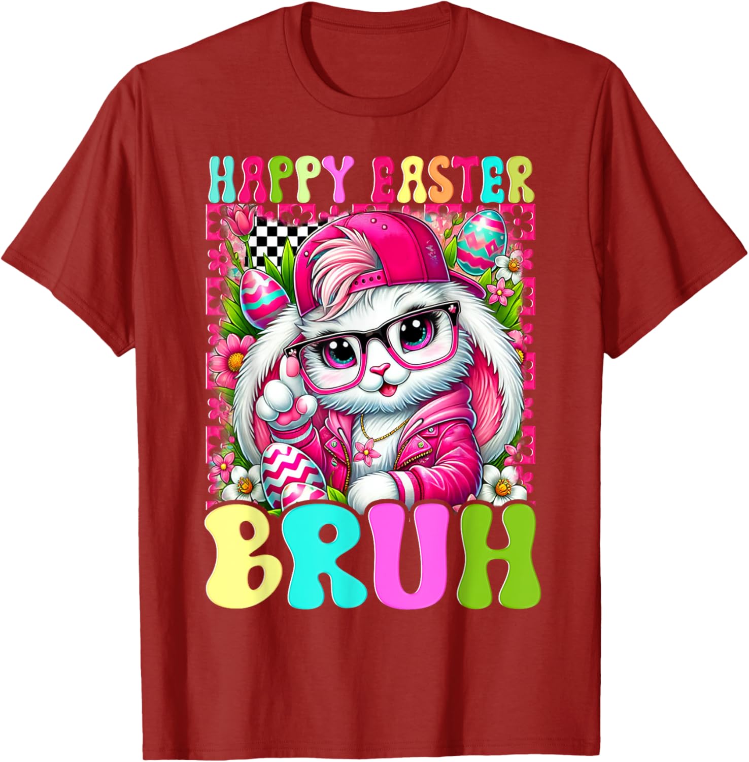 Happy Easter Bruh Funny Bunny Rabbit Easter T-Shirt