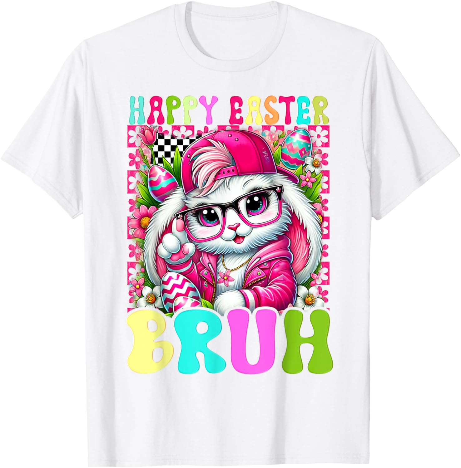 Happy Easter Bruh Funny Bunny Rabbit Easter T-Shirt