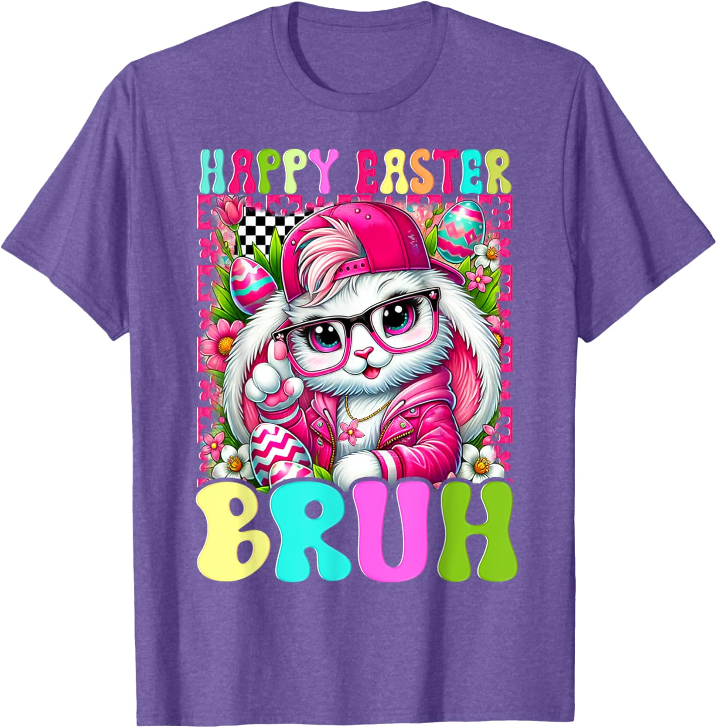 Happy Easter Bruh Funny Bunny Rabbit Easter T-Shirt