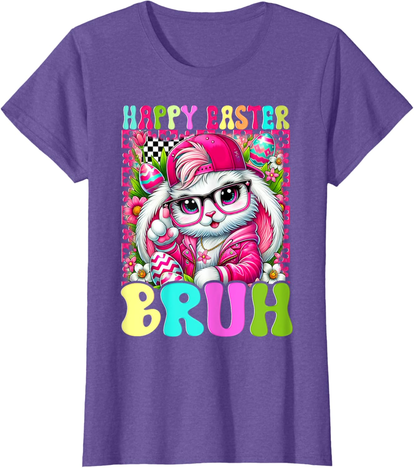 Happy Easter Bruh Funny Bunny Rabbit Easter T-Shirt