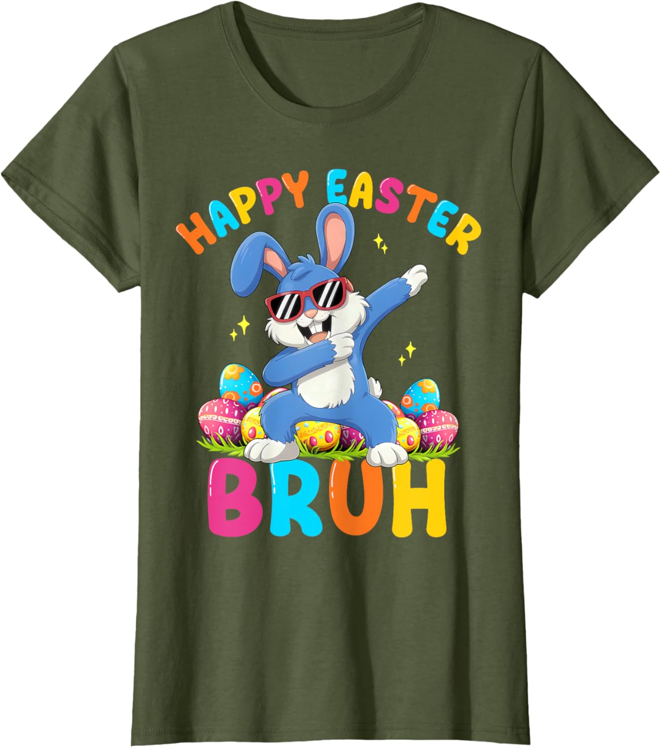 Happy Easter Bruh Funny Dabbing Bunny Rabbit Easter T-Shirt