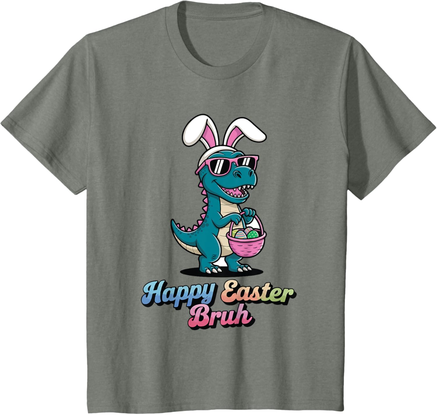 Happy Easter Bruh Funny Dinosaur meme easter T-Shirt