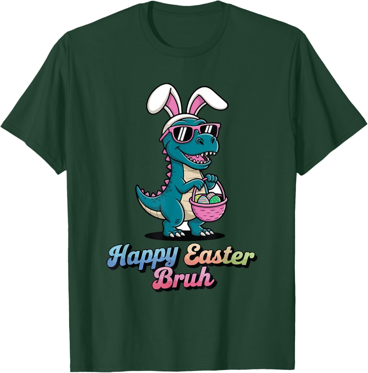 Happy Easter Bruh Funny Dinosaur meme easter T-Shirt