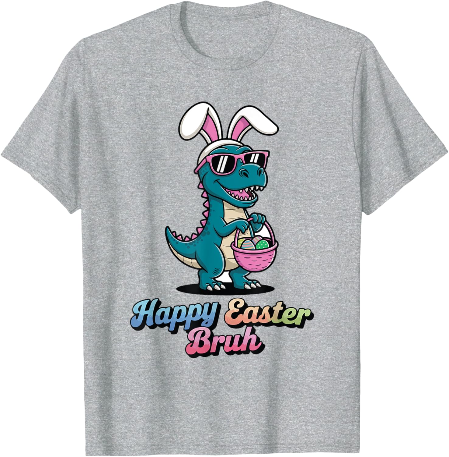 Happy Easter Bruh Funny Dinosaur meme easter T-Shirt