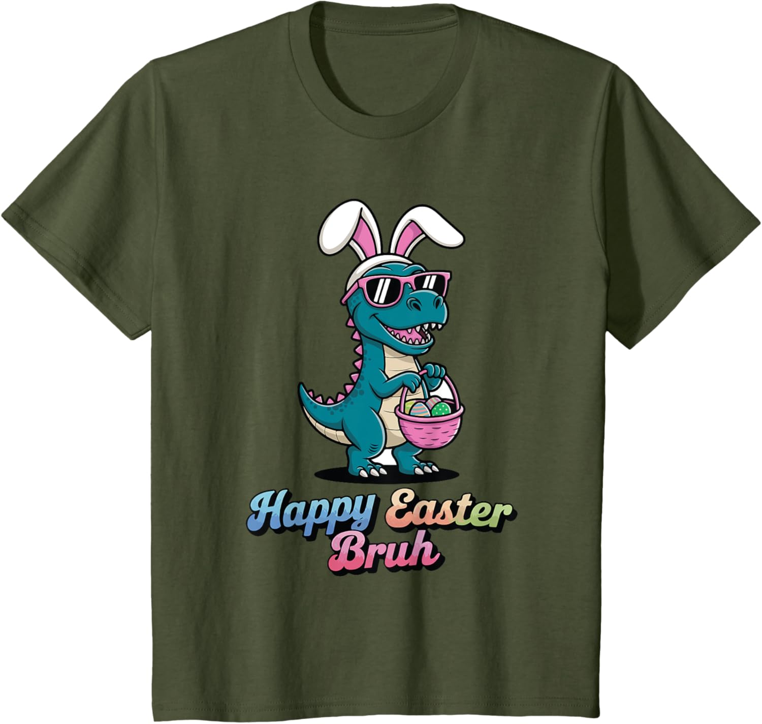 Happy Easter Bruh Funny Dinosaur meme easter T-Shirt