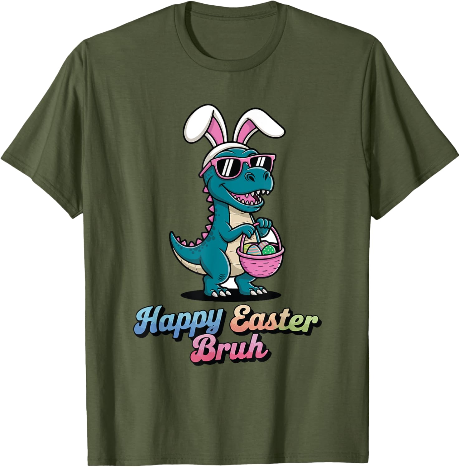 Happy Easter Bruh Funny Dinosaur meme easter T-Shirt