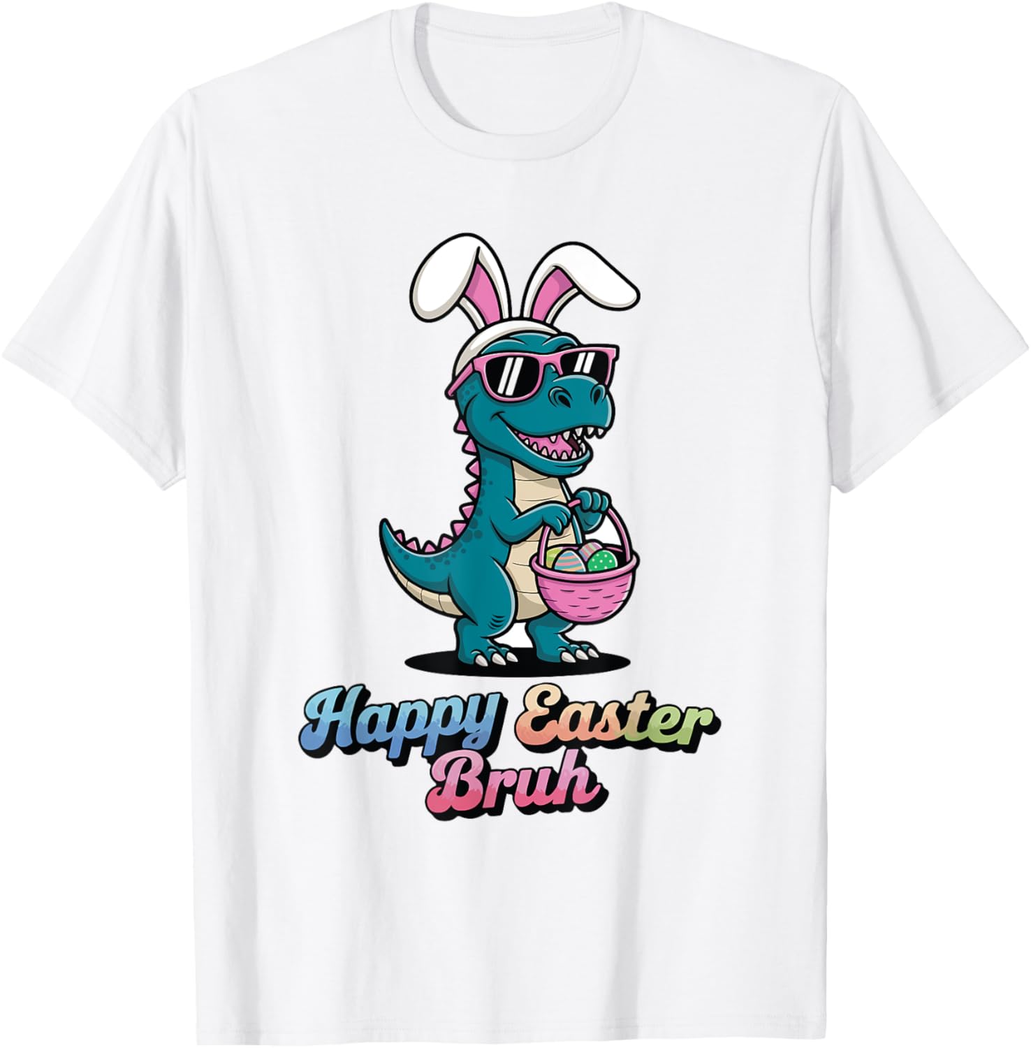 Happy Easter Bruh Funny Dinosaur meme easter T-Shirt