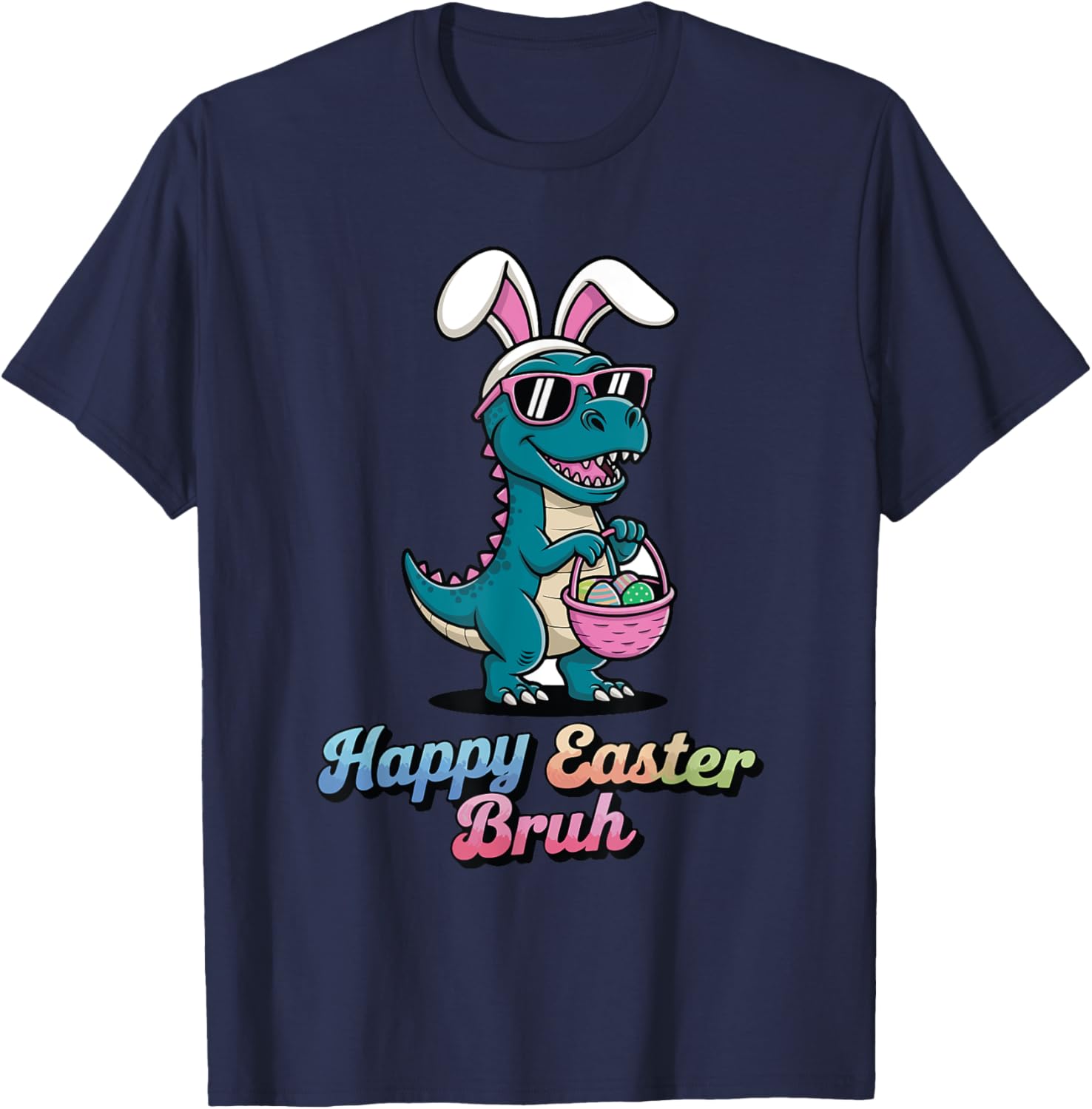 Happy Easter Bruh Funny Dinosaur meme easter T-Shirt