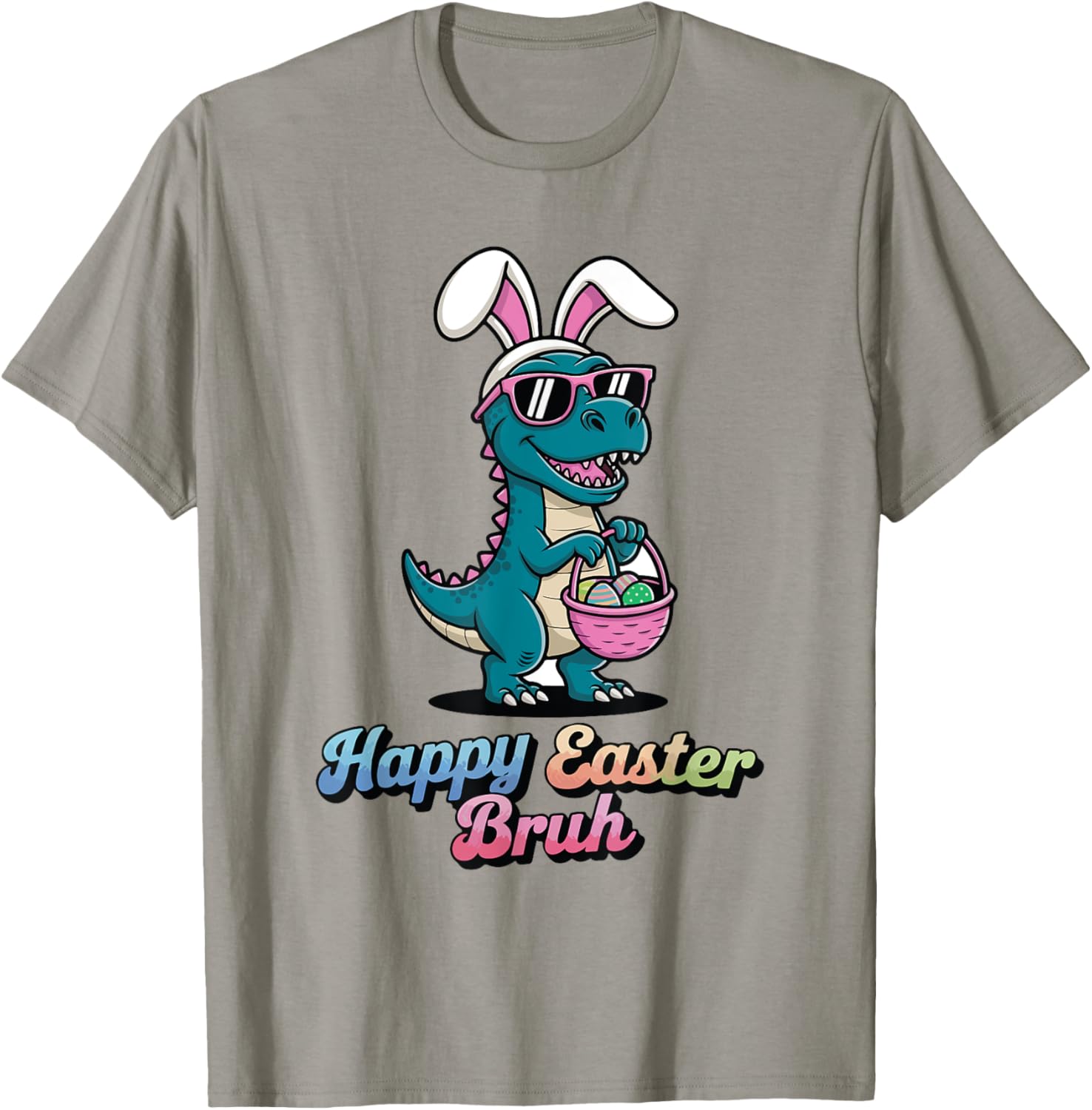Happy Easter Bruh Funny Dinosaur meme easter T-Shirt
