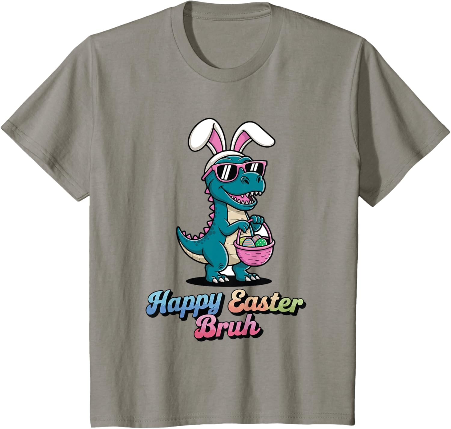 Happy Easter Bruh Funny Dinosaur meme easter T-Shirt