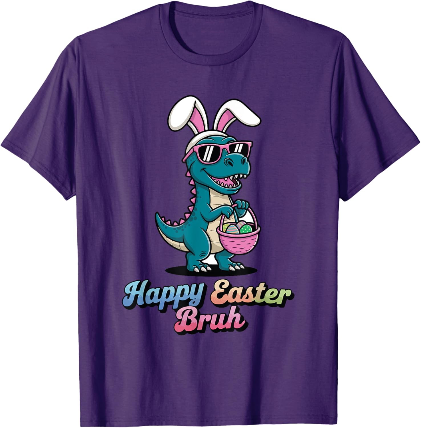 Happy Easter Bruh Funny Dinosaur meme easter T-Shirt