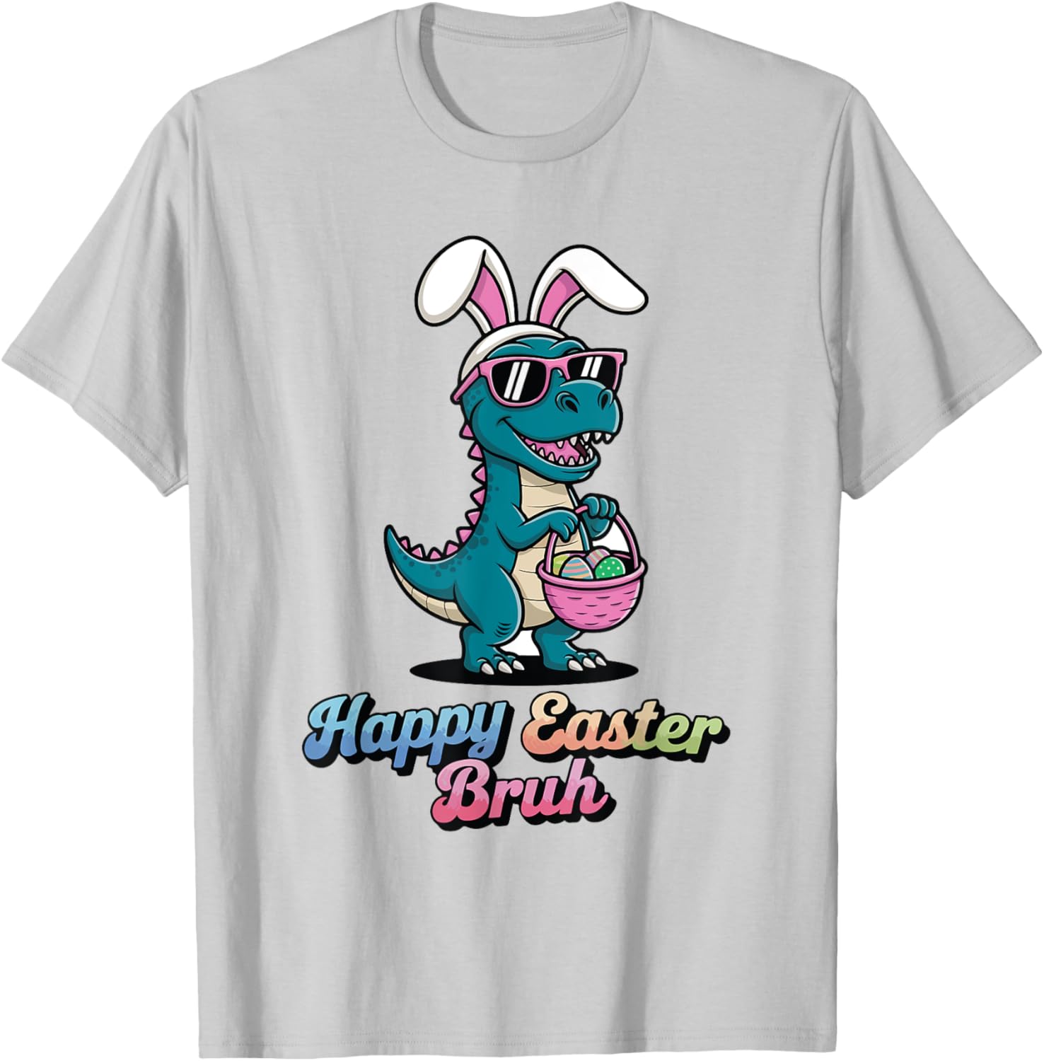 Happy Easter Bruh Funny Dinosaur meme easter T-Shirt