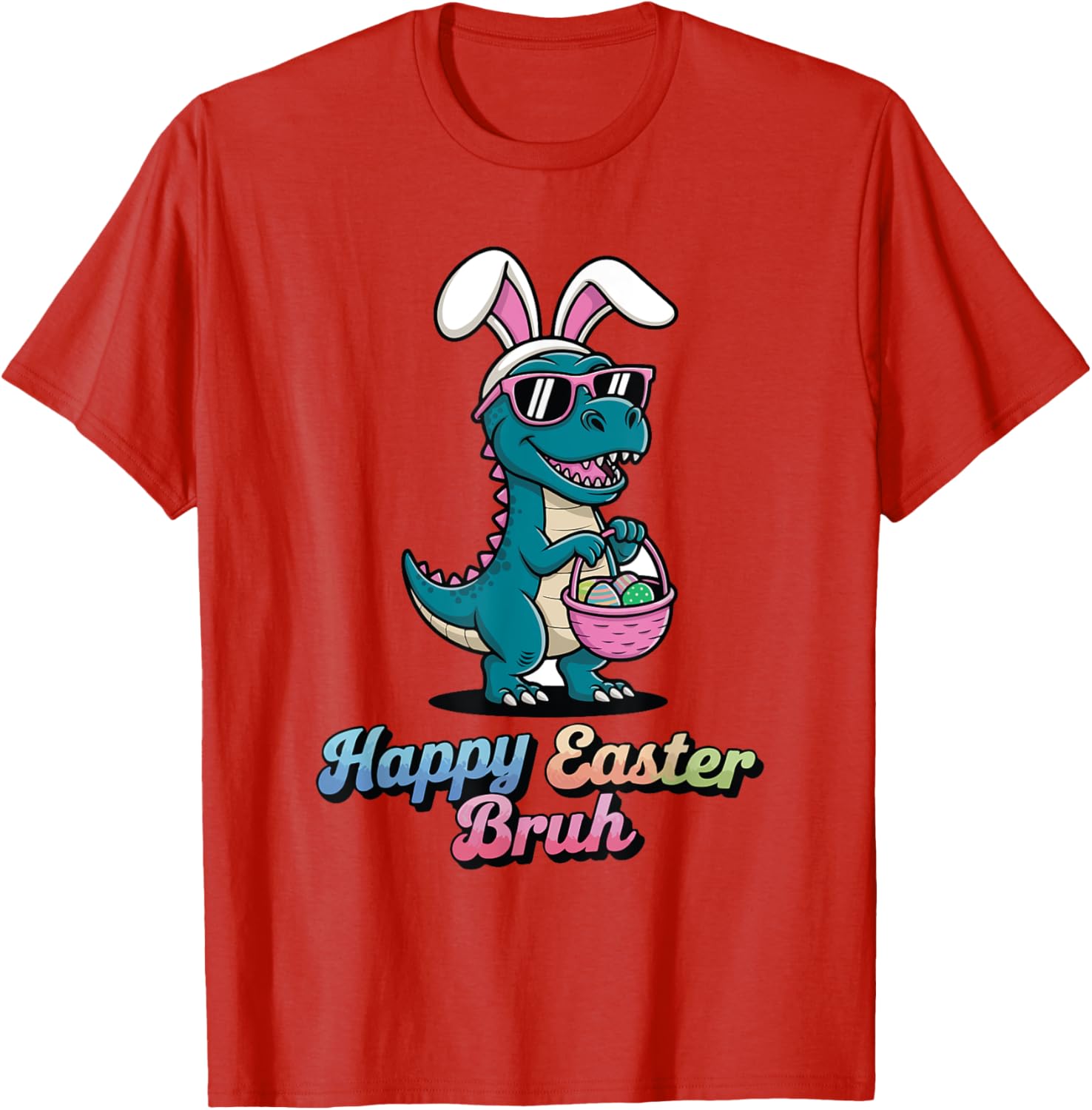 Happy Easter Bruh Funny Dinosaur meme easter T-Shirt