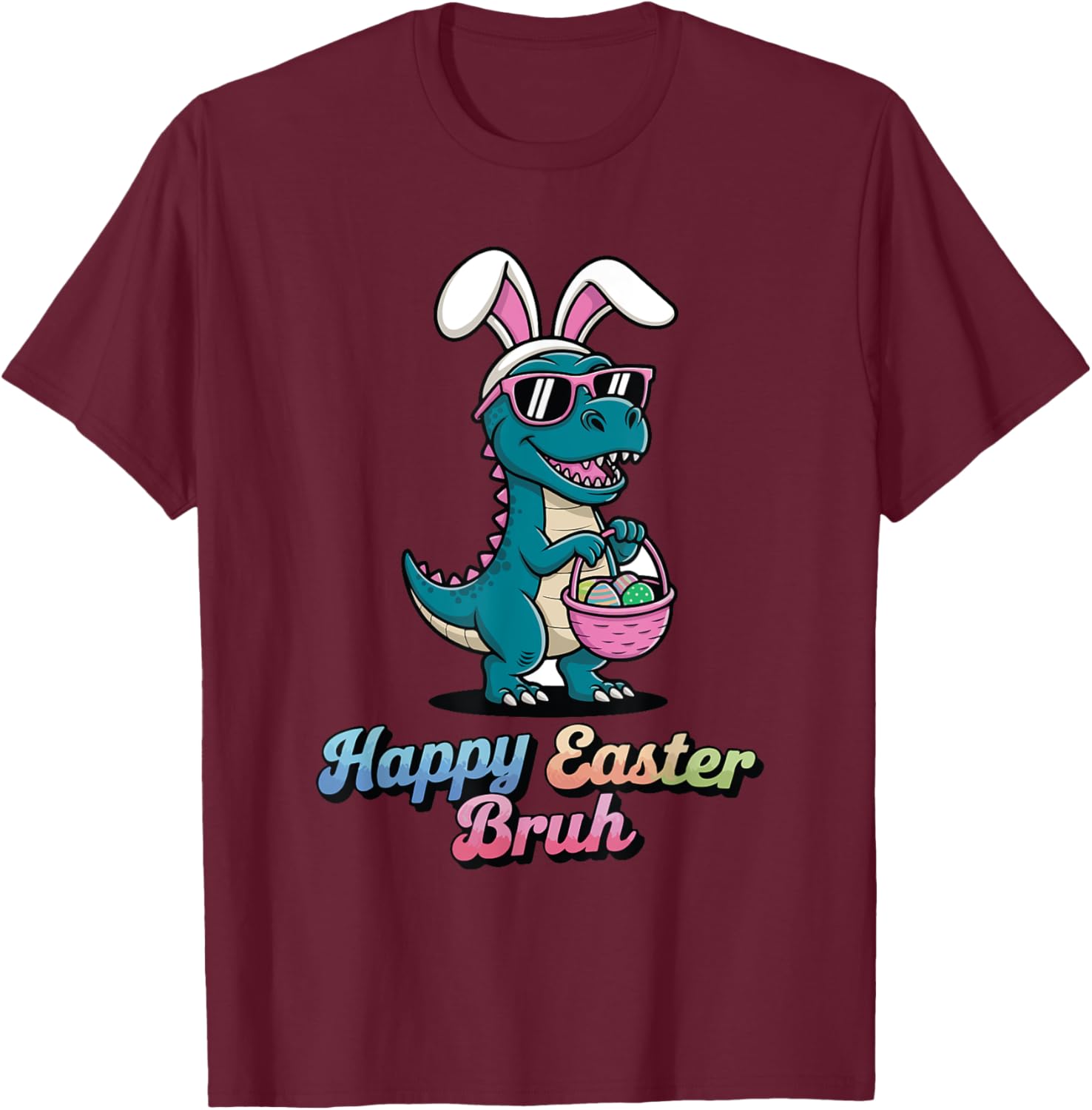 Happy Easter Bruh Funny Dinosaur meme easter T-Shirt