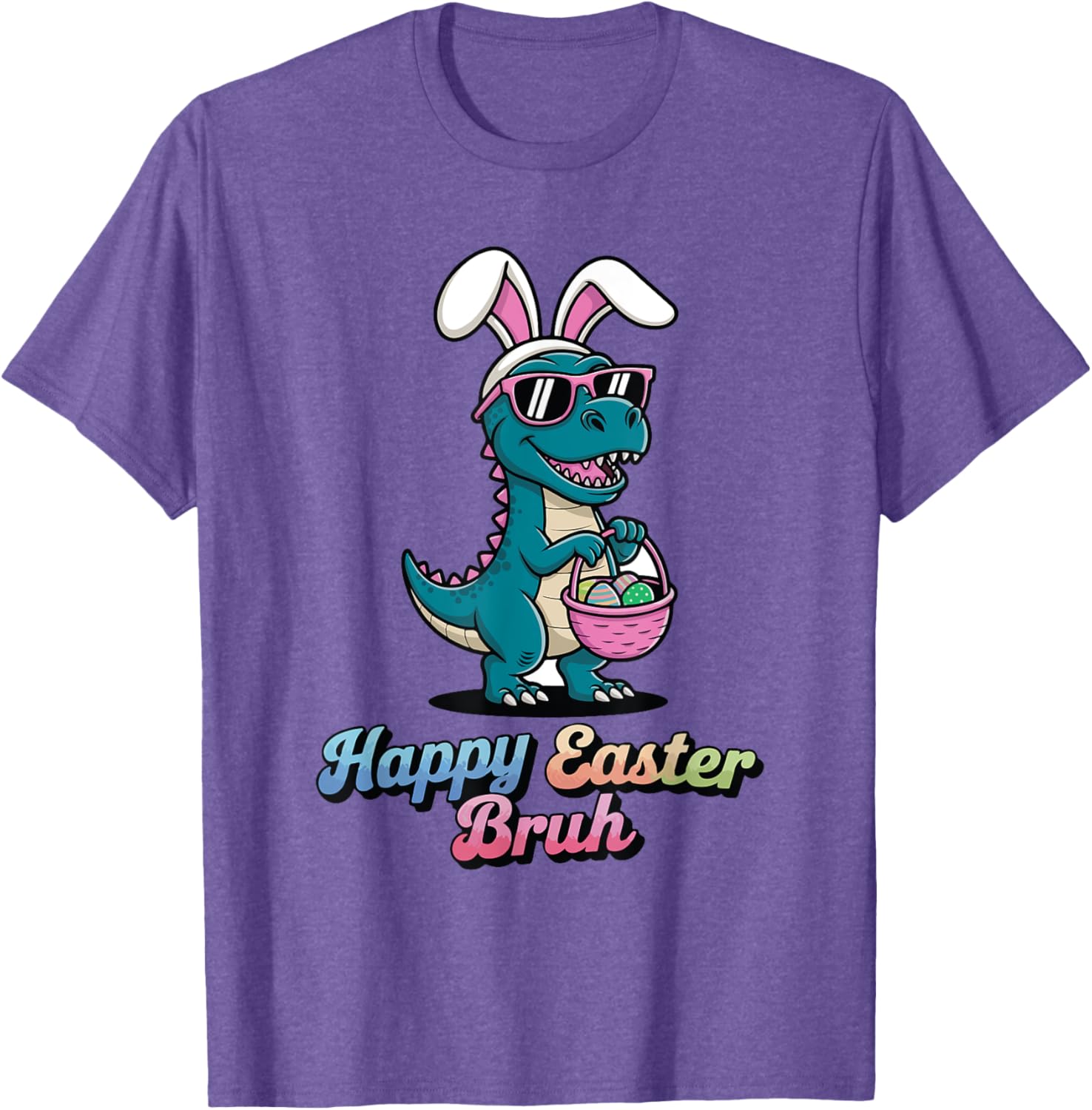 Happy Easter Bruh Funny Dinosaur meme easter T-Shirt