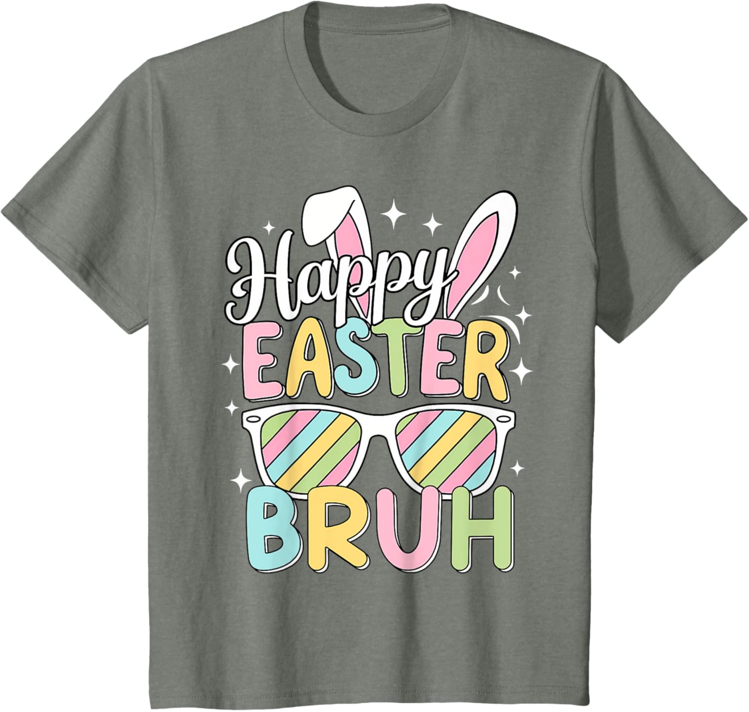 Happy Easter Bruh Funny Retro Bunny Sunglasses Gift T-Shirt