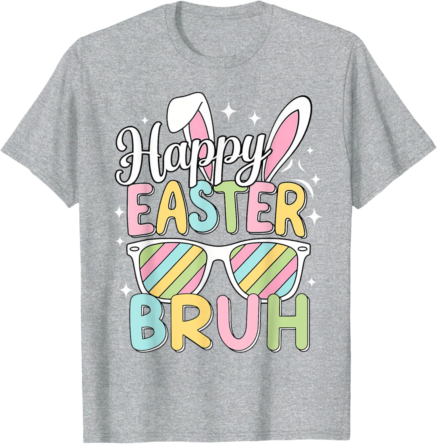 Happy Easter Bruh Funny Retro Bunny Sunglasses Gift T-Shirt