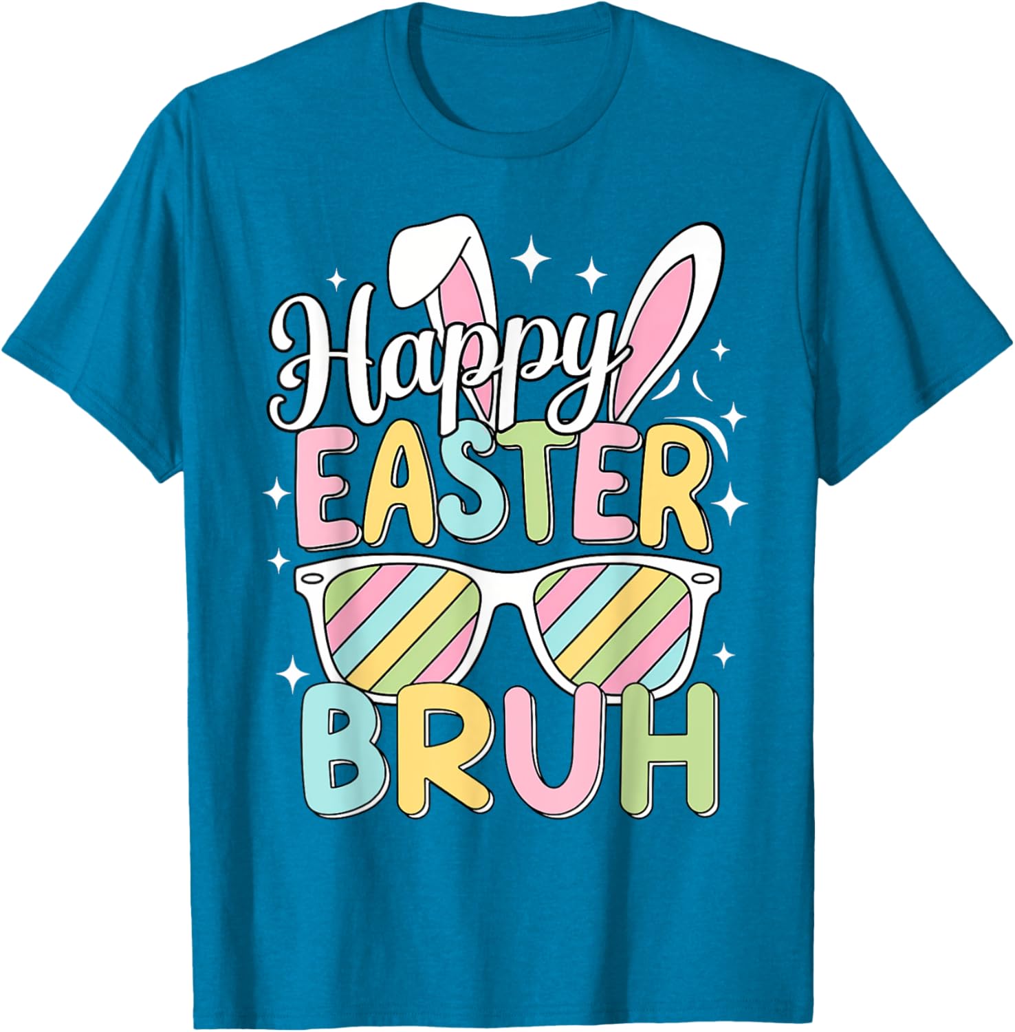 Happy Easter Bruh Funny Retro Bunny Sunglasses Gift T-Shirt