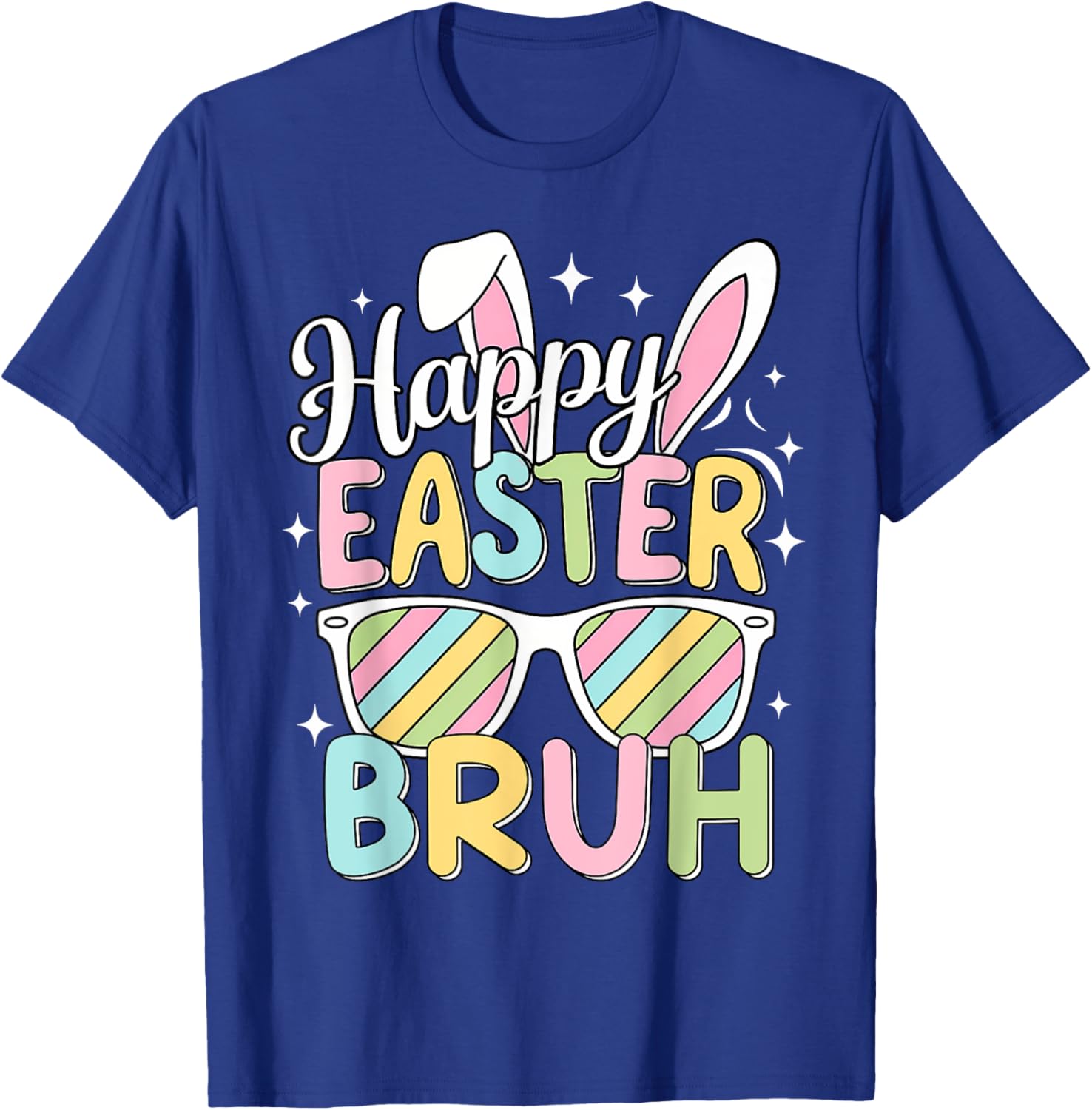 Happy Easter Bruh Funny Retro Bunny Sunglasses Gift T-Shirt