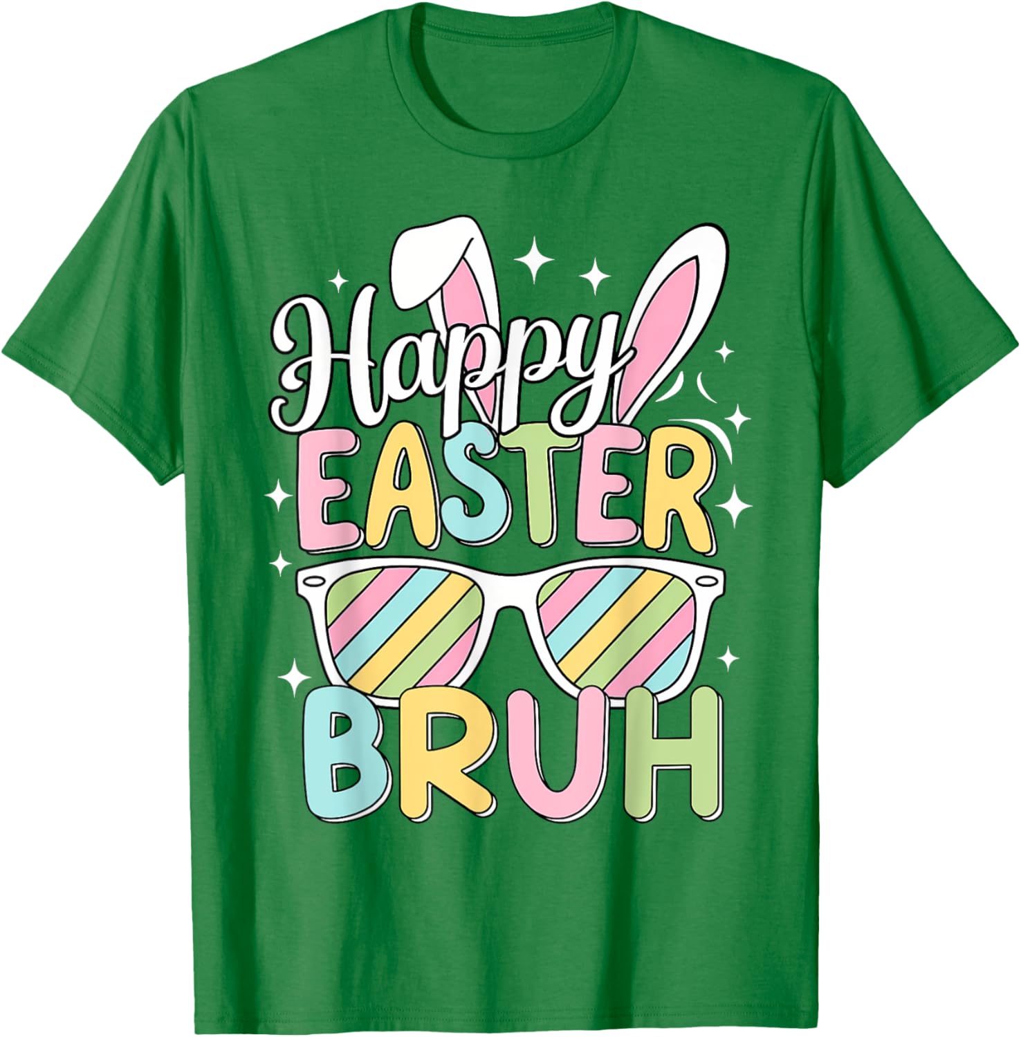 Happy Easter Bruh Funny Retro Bunny Sunglasses Gift T-Shirt