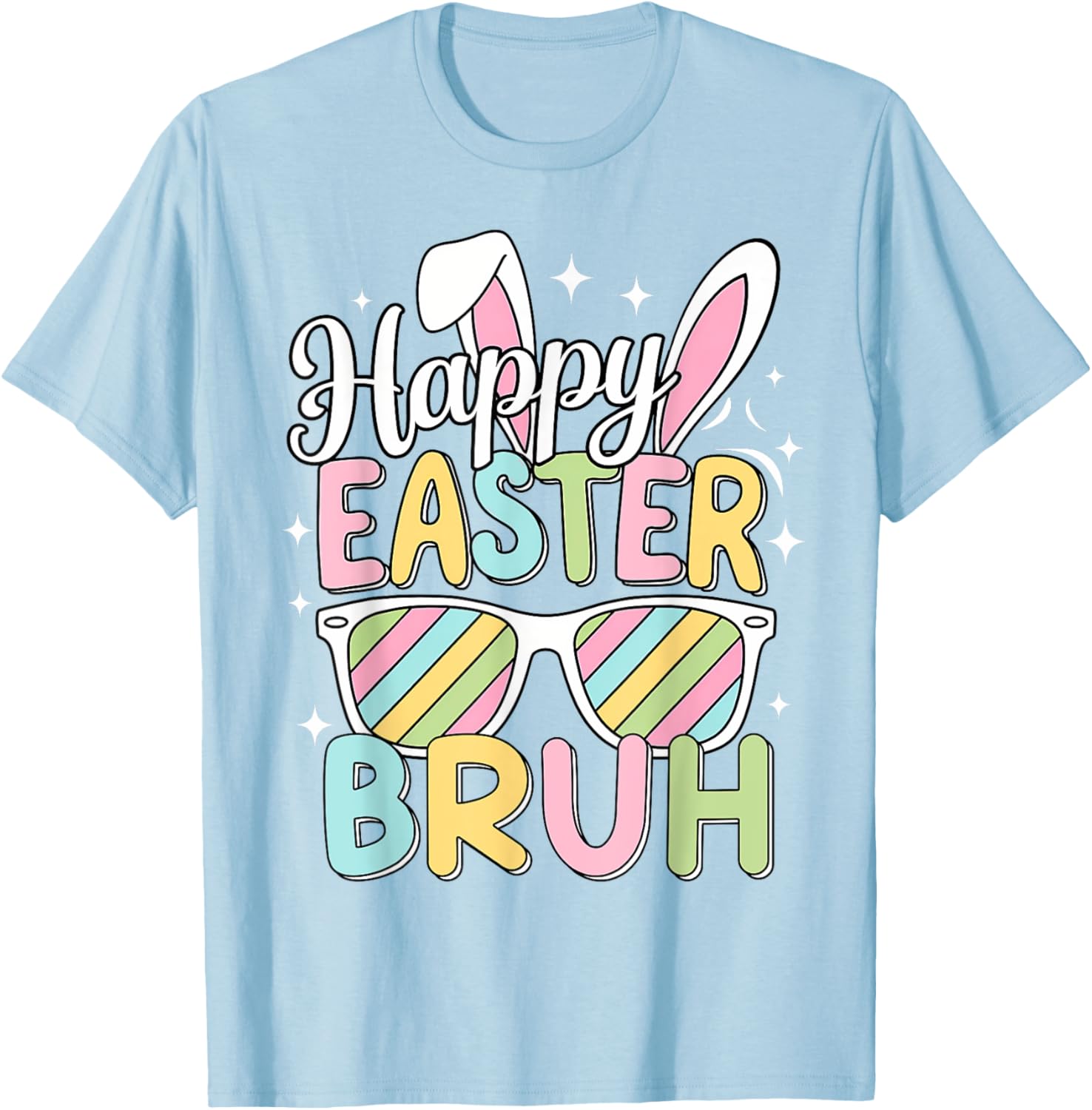 Happy Easter Bruh Funny Retro Bunny Sunglasses Gift T-Shirt