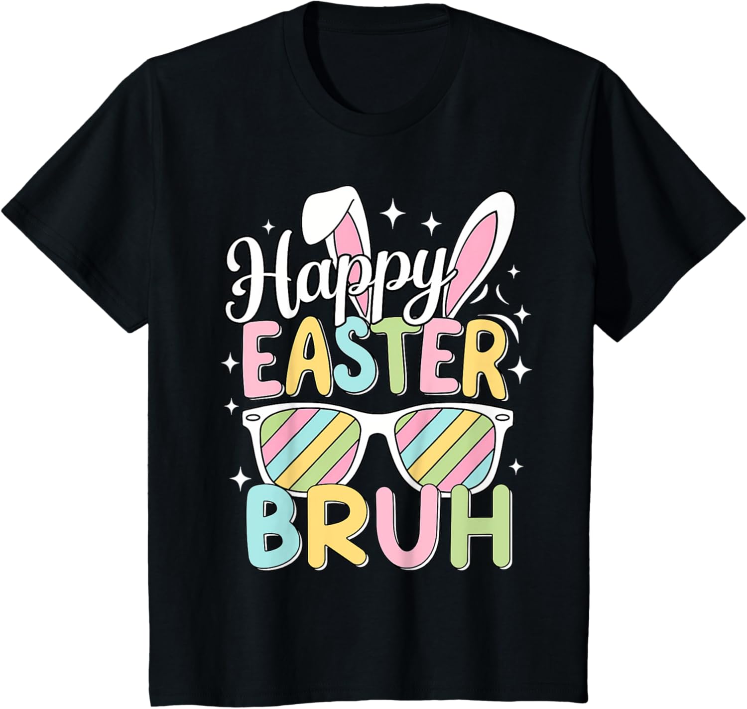 Happy Easter Bruh Funny Retro Bunny Sunglasses Gift T-Shirt