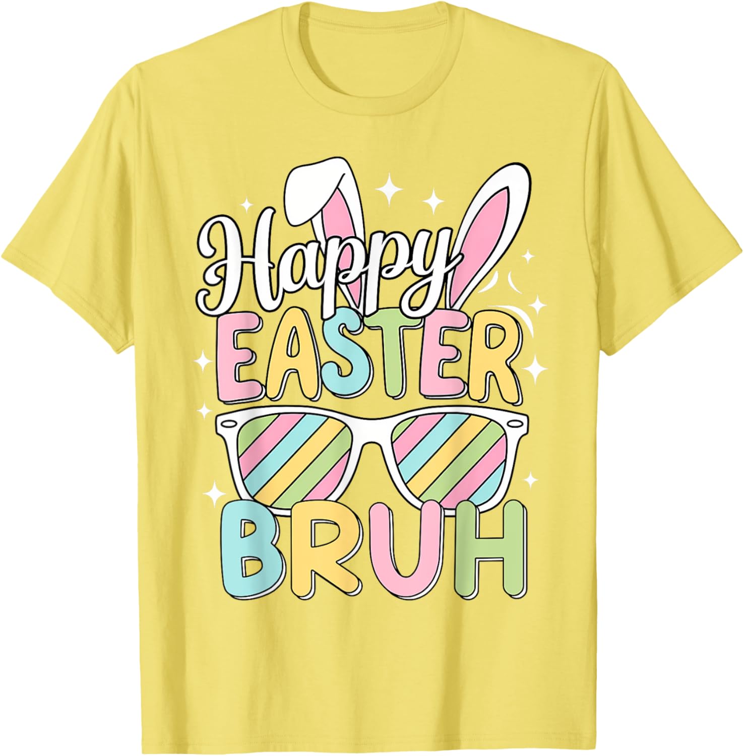 Happy Easter Bruh Funny Retro Bunny Sunglasses Gift T-Shirt