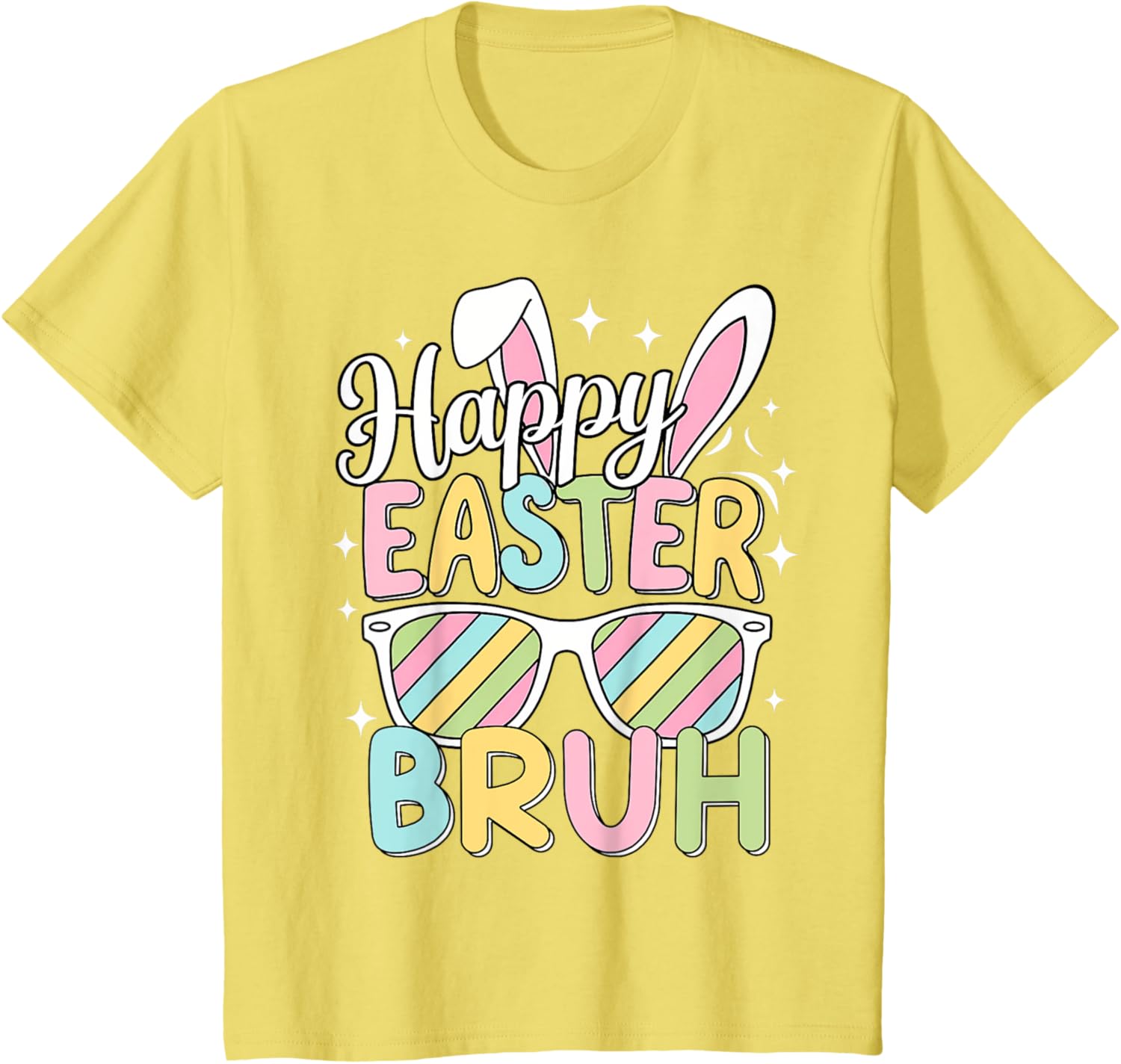 Happy Easter Bruh Funny Retro Bunny Sunglasses Gift T-Shirt