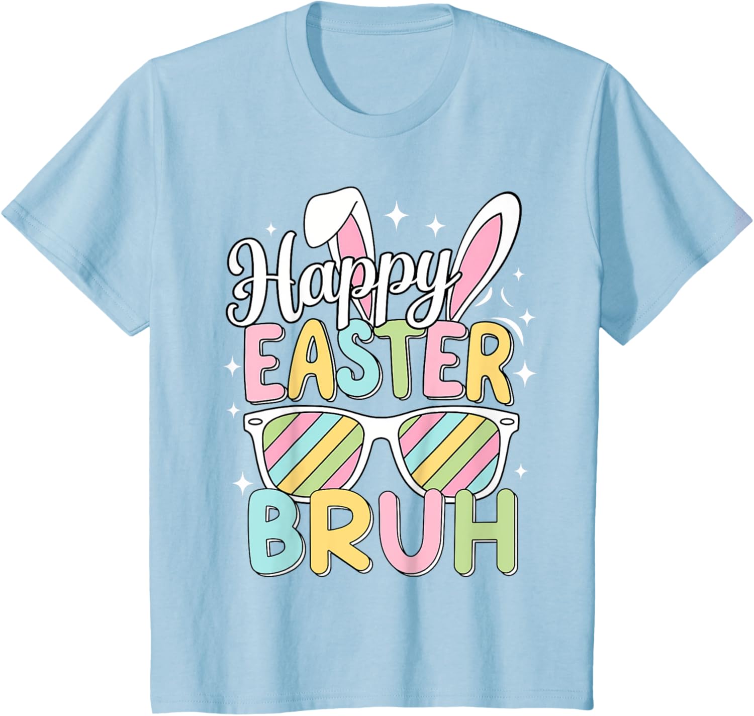 Happy Easter Bruh Funny Retro Bunny Sunglasses Gift T-Shirt