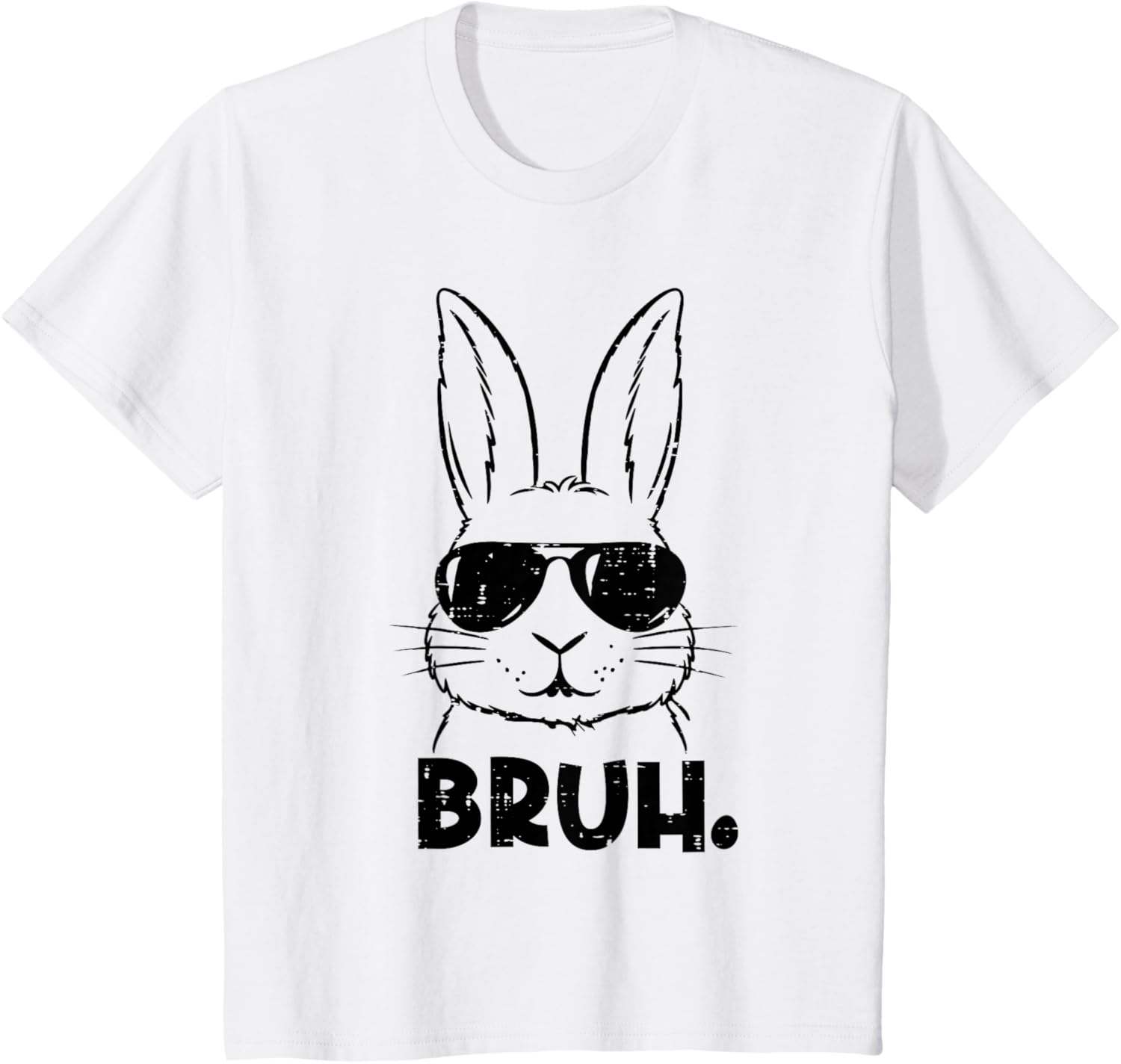 Happy Easter Bruh Meme Bunny Face Sunglasses Men Boy Kids T-Shirt