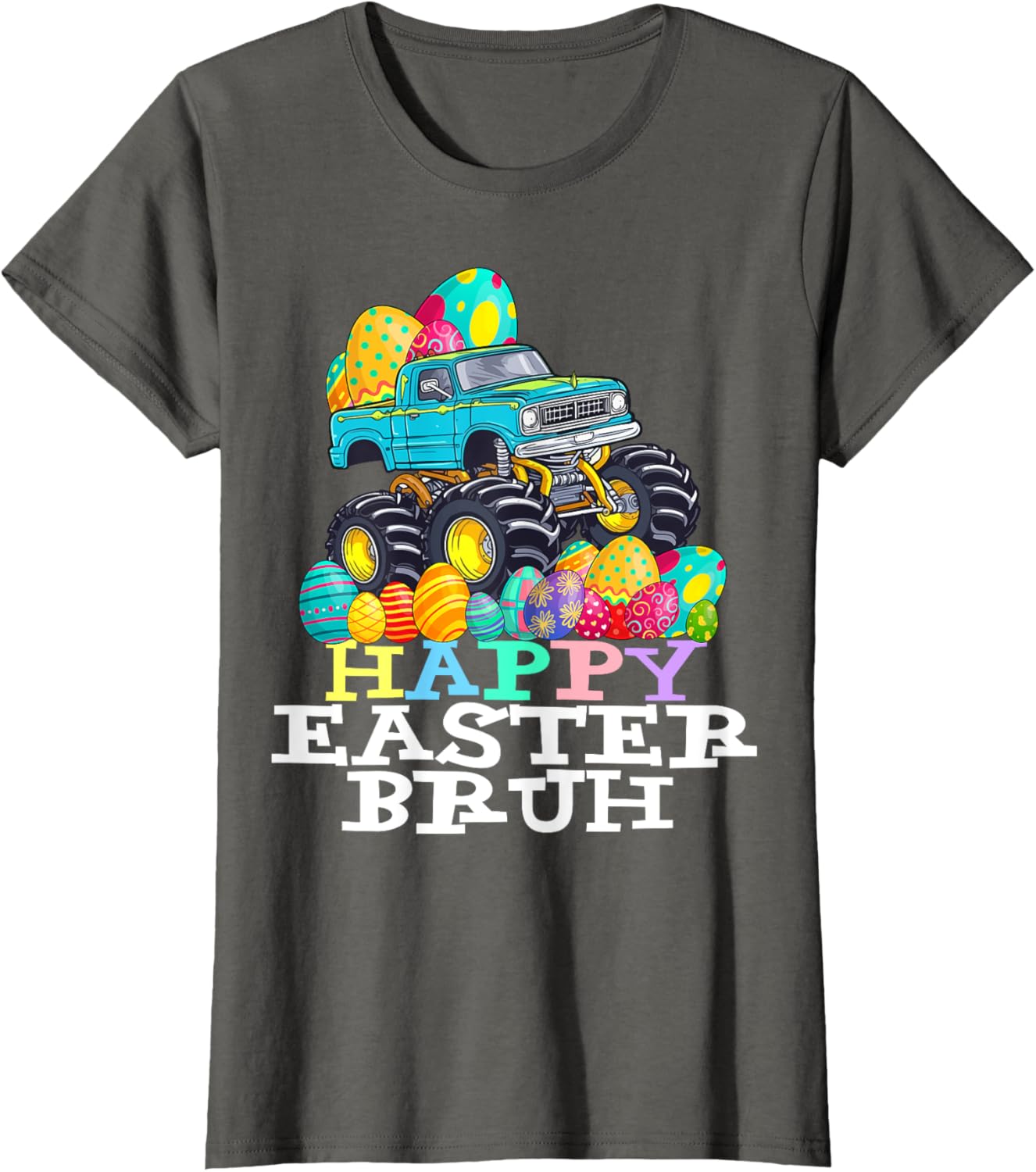 Happy Easter Bruh Monster Truck Easter Eggs Funny T-Shirt