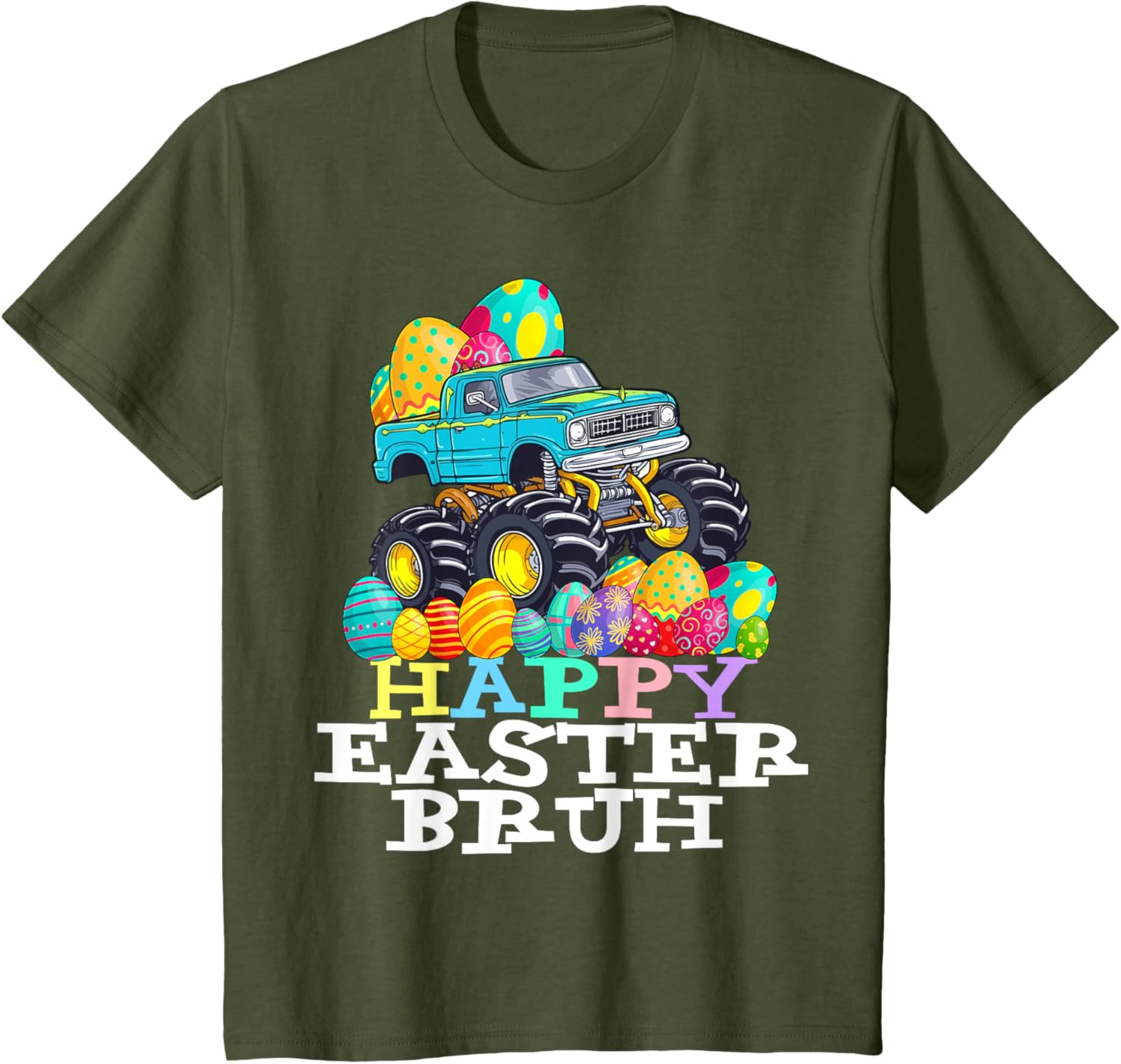 Happy Easter Bruh Monster Truck Easter Eggs Funny T-Shirt