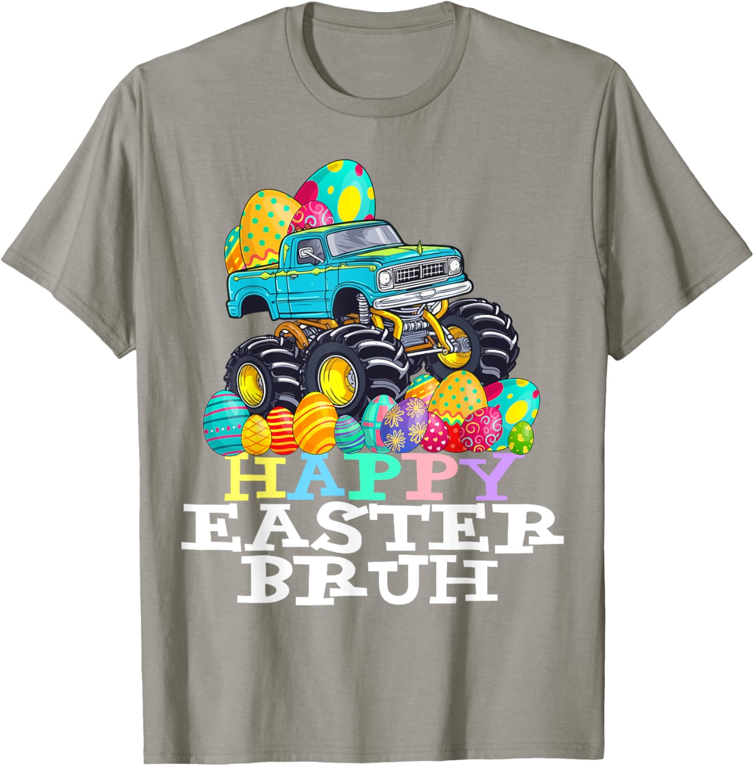 Happy Easter Bruh Monster Truck Easter Eggs Funny T-Shirt