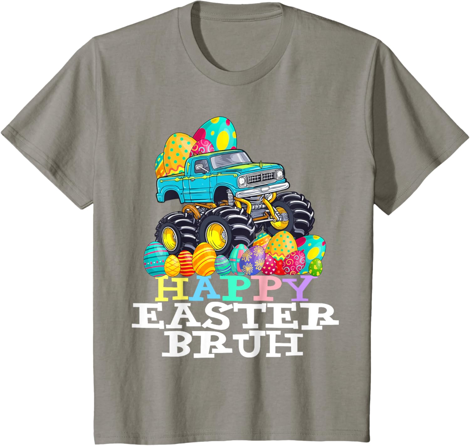 Happy Easter Bruh Monster Truck Easter Eggs Funny T-Shirt