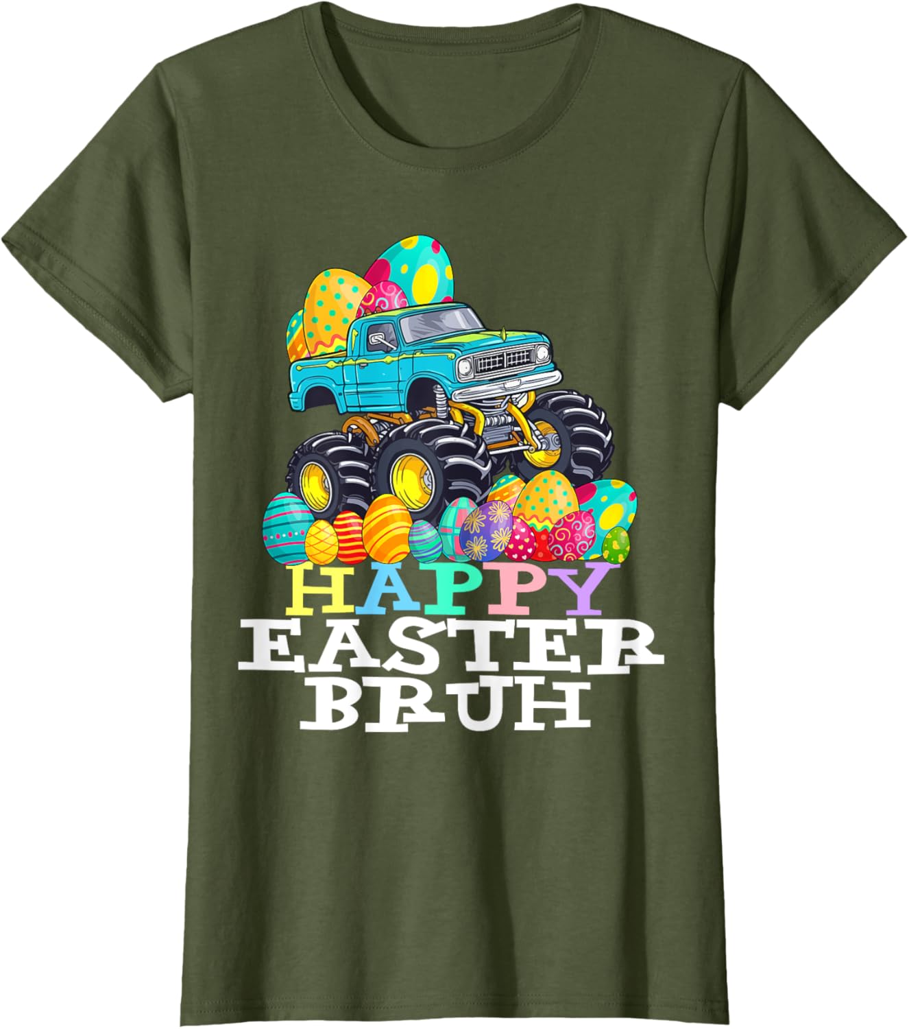 Happy Easter Bruh Monster Truck Easter Eggs Funny T-Shirt