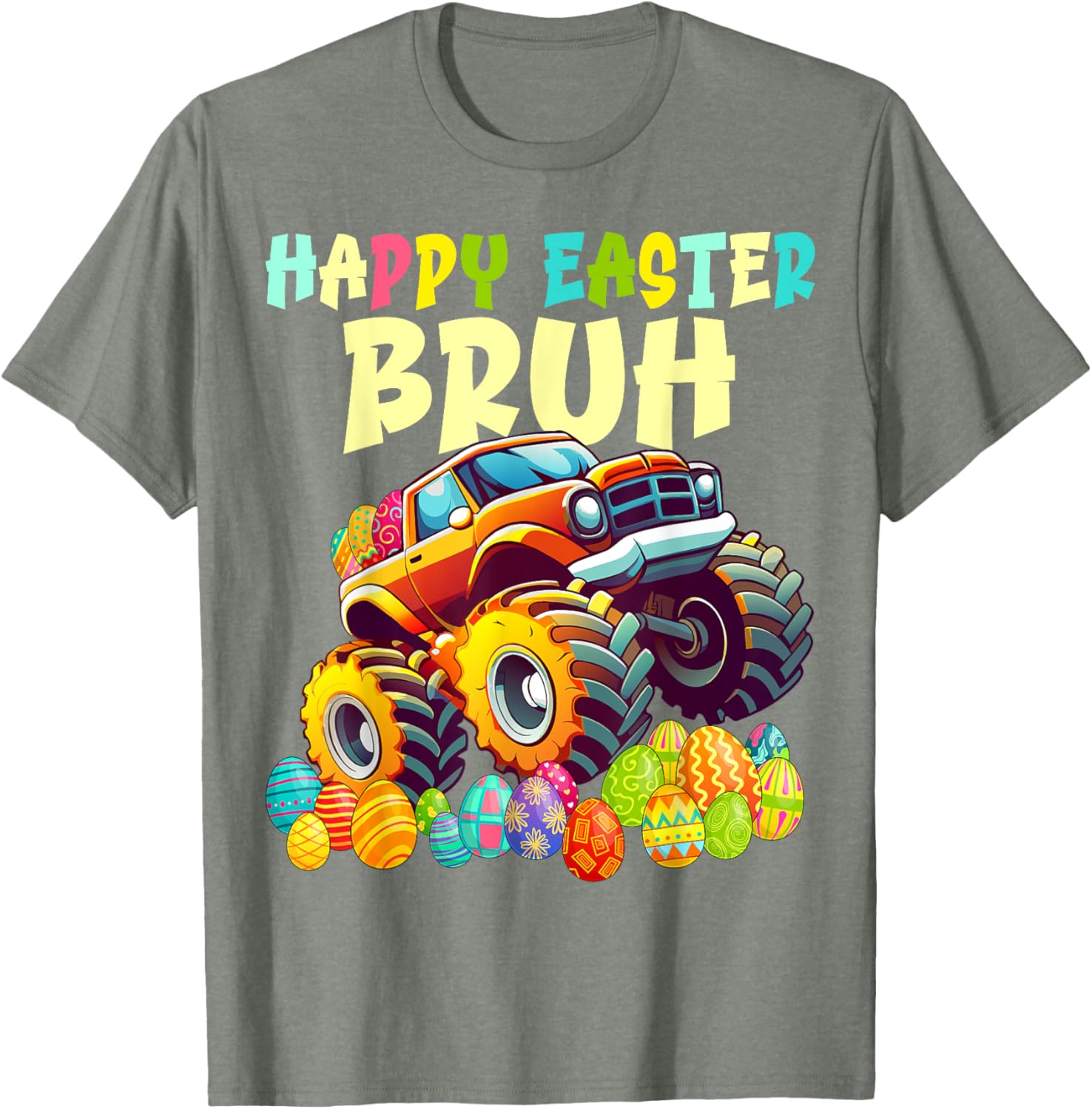 Happy Easter Bruh Monster Truck Easter Eggs Hunt T-Shirt