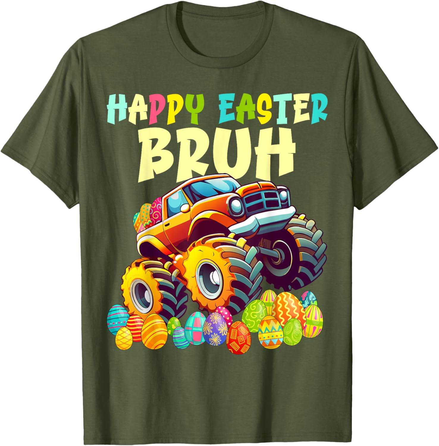 Happy Easter Bruh Monster Truck Easter Eggs Hunt T-Shirt