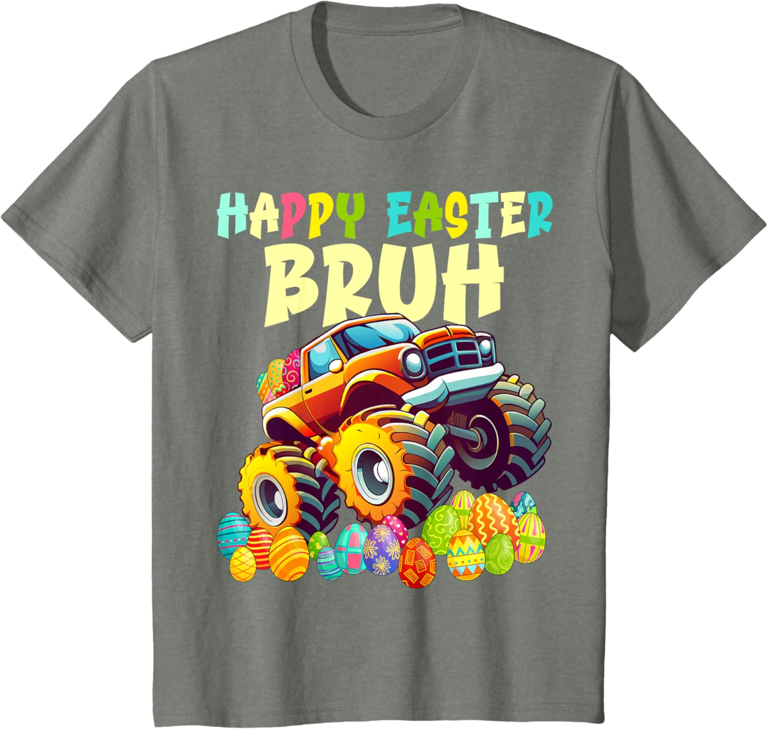 Happy Easter Bruh Monster Truck Easter Eggs Hunt T-Shirt