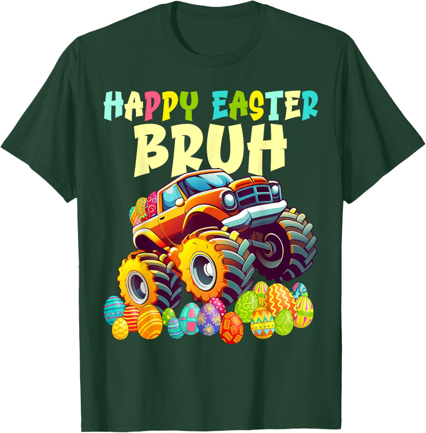 Happy Easter Bruh Monster Truck Easter Eggs Hunt T-Shirt