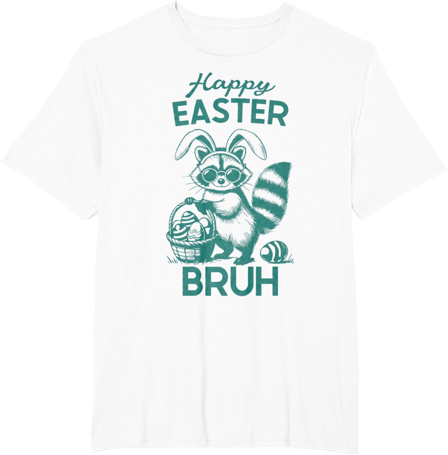 Happy Easter Bruh Raccoon Easter Bunny Rabbit Racoon Animal T-Shirt