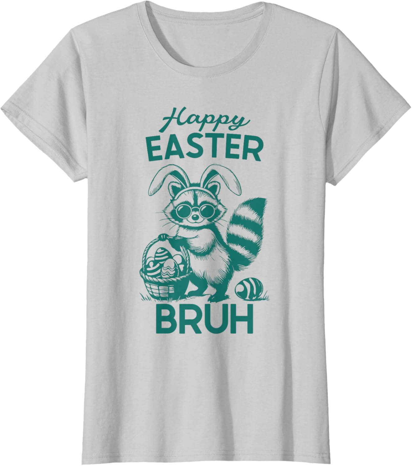 Happy Easter Bruh Raccoon Easter Bunny Rabbit Racoon Animal T-Shirt