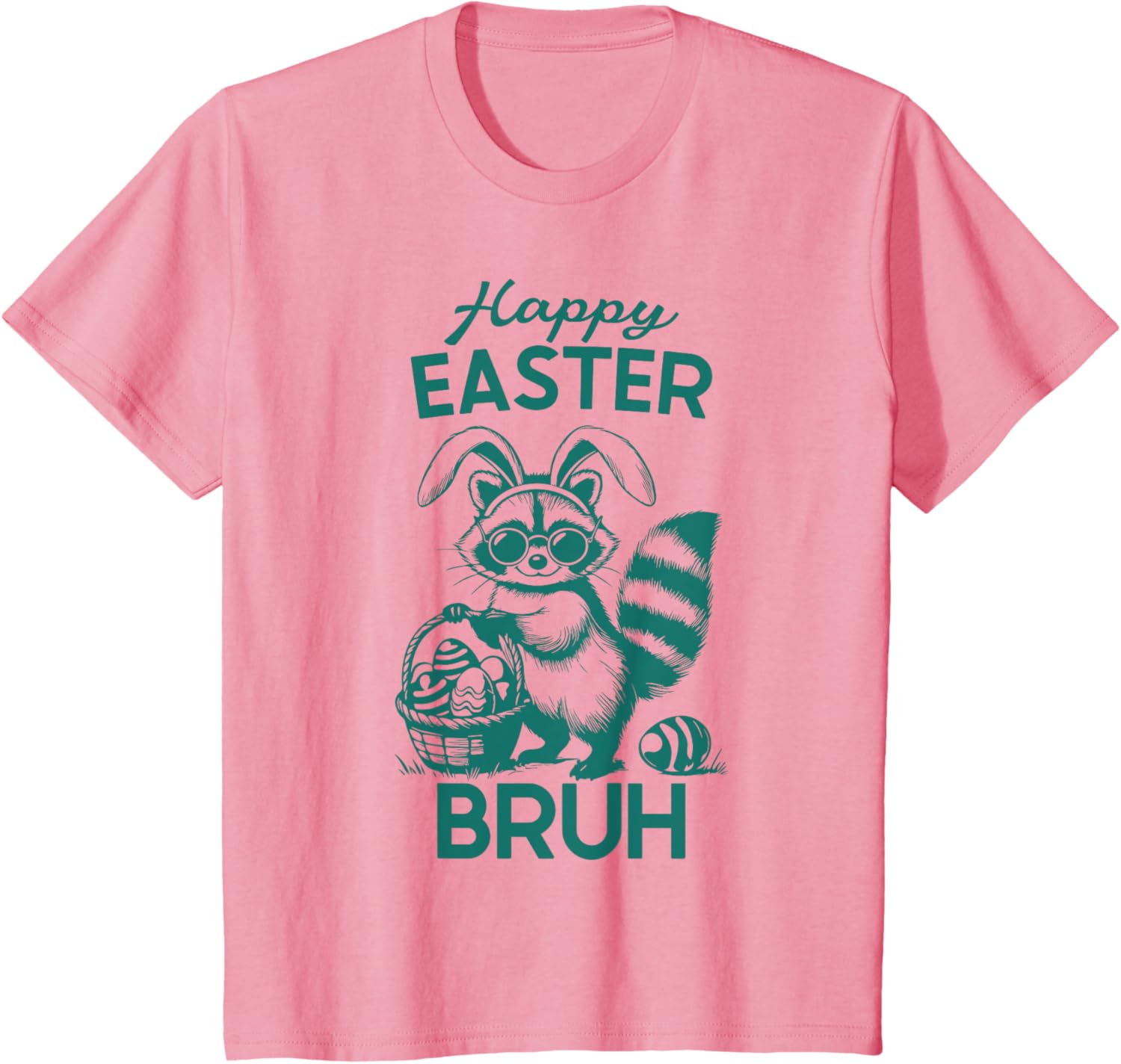 Happy Easter Bruh Raccoon Easter Bunny Rabbit Racoon Animal T-Shirt