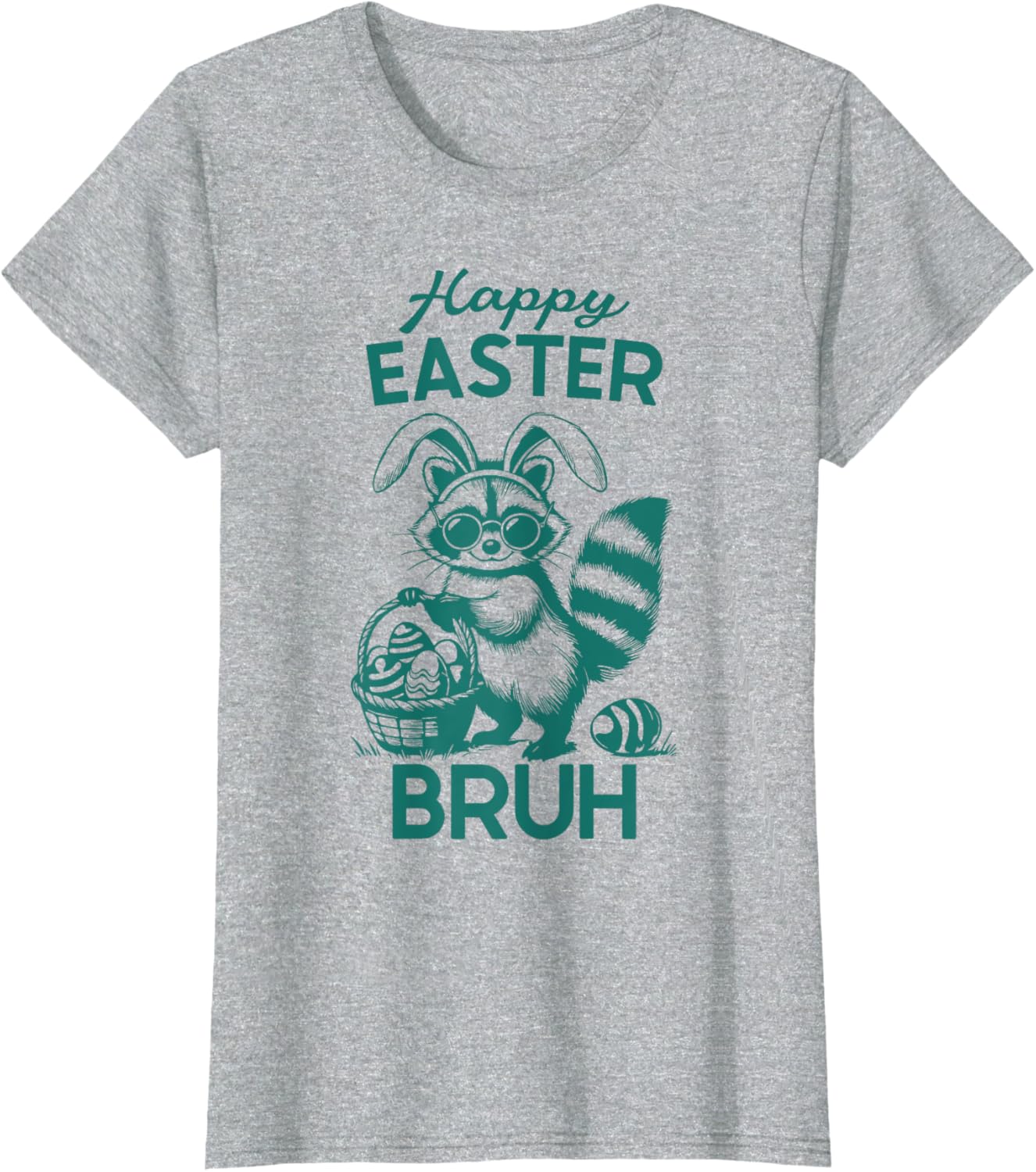 Happy Easter Bruh Raccoon Easter Bunny Rabbit Racoon Animal T-Shirt