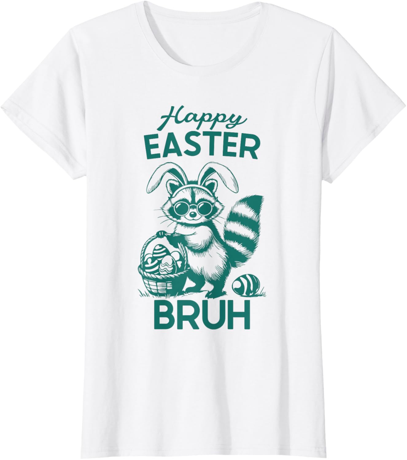 Happy Easter Bruh Raccoon Easter Bunny Rabbit Racoon Animal T-Shirt